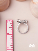 The Bow Beauty - Silver Cubic Zirconia Ring (Adjustable)