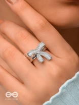 The Bow Beauty - Silver Cubic Zirconia Ring (Adjustable)