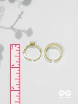 The Diamond Dreams - Golden Cubic Zirconia Rings (Set Of 2 Adjustable)