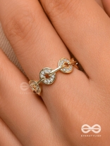 The Orbital Bliss - Golden Cubic Zirconia Ring (Adjustable)