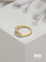 The Spark Of Love - Golden Cubic Zirconia Ring (Adjustable)