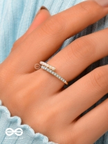 The Spark Of Love - Golden Cubic Zirconia Ring (Adjustable)