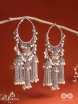 Sampravrisht - The Shimmery Rainfall - Beaded Oxidised Earrings