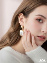 Liquid Gold- Modern Framed Earrings