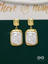 Liquid Gold- Modern Framed Earrings