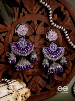 NEELASHREE- BLUE BEAUTY-HAND EMBROIDERED EARRINGS EMBELLISHED WITH GLASS BEADS AND CUTDANA WORK