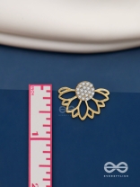 Simmering dawn - Lotus shaped golden ear jackets  