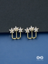 Queen’s delight - Crown shaped golden crystal studs 