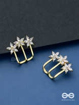 Queen’s delight - Crown shaped golden crystal studs 