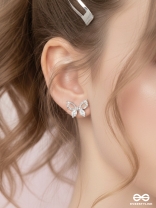 Pristine excellence - Crystal butterfly studs 