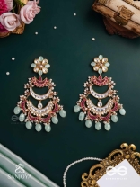 CHANDRIKA DHARA- MOONLIGHT CASCADE EXQUISITE FLORAL KUNDAN EARRINGS ADORNED WITH PEARLS AND PASTEL BEADS
