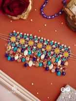 RANG TARANGINI – JAHNVI KAPOOR INSPIRED NECKPIECE WITH COLORFUL BEADS, STONES, PEARLS AND INTRICATE DESIGN