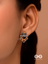 DESERT BLOOM- EARTHY-HUED STATEMENT EAR JACKETS