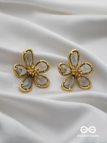 CRYSTAL GLOW - GLASS EARRINGS INLAID WITH CUBIC ZICRONIA STONES