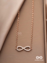 TO INFINITY AND BEYOND – CUBIC ZIRCONIA PENDANT NECKLACE WITH ANTI-TARNISH COATING