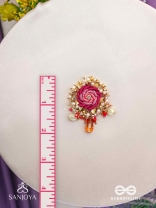 GULRATNA - JEWEL OF ROSES - HANDCRAFTED ROSE EARRINGS WITH BEADED FRINGES, PEARLS AND GEM DETAILS