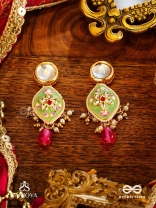 TARUNYA - YOUTHFUL CHARM - ELEGANT KUNDAN EARRINGS WITH ENAMEL ACCENTS AND COLORFUL BEADS