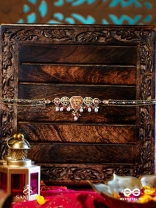 SUNDARIKA - BEAUTIFUL ONE - INTRICATE KUNDAN NECKLACE WITH ENAMEL WORK AND PEARL DROPS