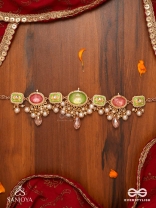 MRINALIKA - LOTUS PETAL - GRACEFUL ENAMELLED HANDCRAFTED KUNDAN NECKLACE WITH SOFT PASTEL GEMSTONES