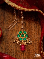 ANURAGA - LOVE’S EMBRACE - HERITAGE-INSPIRED KUNDAN POLKI MAANGTIKA WITH DAINTY BEADED DROPS