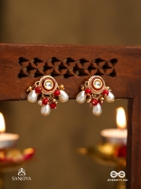 VARSHA - PEARL RAIN- MINIMAL STRINGED KUNDAN EARRINGS WITH LUSTROUS PEARL DROPLETS