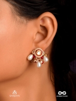 VARSHA - PEARL RAIN- MINIMAL STRINGED KUNDAN EARRINGS WITH LUSTROUS PEARL DROPLETS