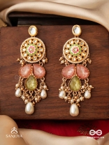 TARUNIMA - FRESHNESS- SIMPLE GRACEFUL EARRINGS WITH GEMSTONES, KUNDAN AND PEARLS