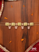 MRIDULPADMA - GENTLE LOTUS- DELICATE KUNDAN NECKPIECE WITH FLORAL MOTIFS, BEADS AND PEARLS