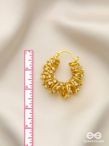 LUSTROUS SWIRLS-  INTRICATE TWISTED GOLD EARRINGS WITH SHIMMERING STONE