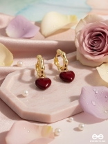 HEARTLINK DROPS-  DAINTY GOLD TONE EARRINGS