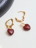 HEARTLINK DROPS-  DAINTY GOLD TONE EARRINGS