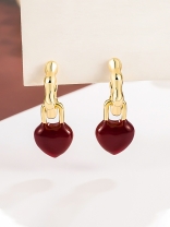 HEARTLINK DROPS-  DAINTY GOLD TONE EARRINGS