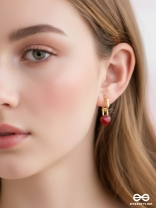 HEARTLINK DROPS-  DAINTY GOLD TONE EARRINGS