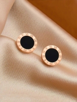 NOIR TIMEPIECE- TIMELESS BLACK AND GOLD STUDS