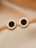 NOIR TIMEPIECE- TIMELESS BLACK AND GOLD STUDS