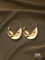 SUNLIT CURVE- ABSTRACT GOLD EARRINGS