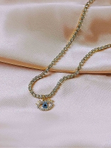 EVIL EYE SPARK- DAINTY CHOKER WITH CRYSTALS