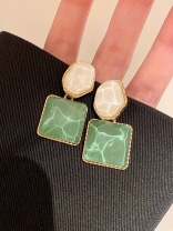 LIME TWIST-  LAYFUL COLORBLOCK EARRINGS