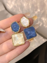 OCEAN DUET- GLOSSY COLORBLOCK EARRING