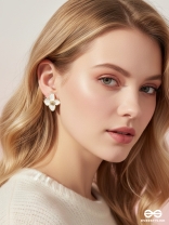 IVORY FLARE- GENTLE OFF-WHITE BLOOM STUDS