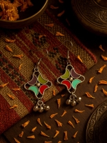 MOON BLOOM-  CRESCENT-SHAPED ENAMEL EARRINGS