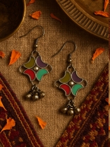 MOON BLOOM-  CRESCENT-SHAPED ENAMEL EARRINGS