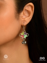 MOON BLOOM-  CRESCENT-SHAPED ENAMEL EARRINGS