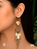 SAND DUNE - ROUND OXIDISED EARRING