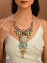 SUNBURST DREAM - ENAMELLED TRIBAL NECKLACE