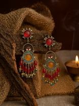 SUNBURST GYPSY - BOHO STATEMENT OXIDISED EARRING