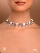 LAVENDER LINK - OXIDISED CHAIN NECKLACE