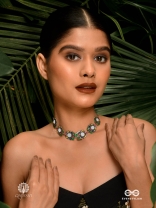 HERITAGE HALO - FLORAL MOTIF OXIDISED CHOKER