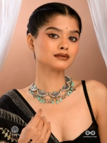 CELESTIAL BLOOM - CRESCENT STATEMENT NECKLACE