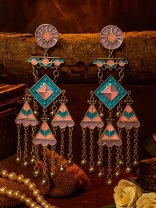 PASTEL PARADE - GEOMETRIC ENAMELLED DANGLE EARRING